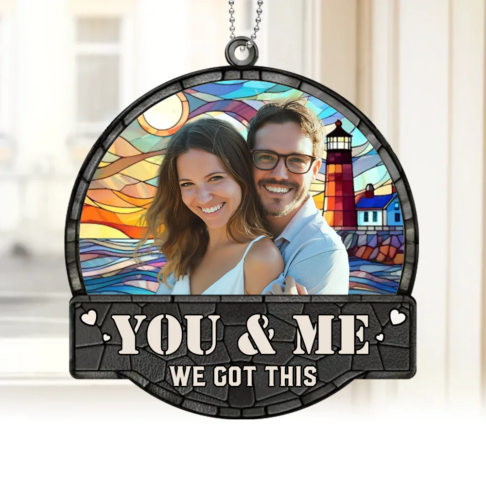 Custom Couple Suncatcher - Personalized Anniversary Ornament Gift - Image 2