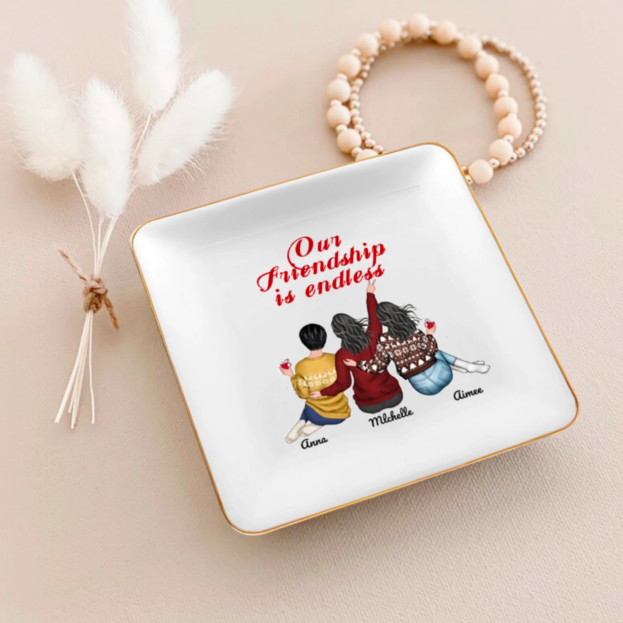 Besties Forever - Our Friendship Is Endless - Ornament, Beauty Tools, Jewelry, Cup - Christmas Gift - Image 2