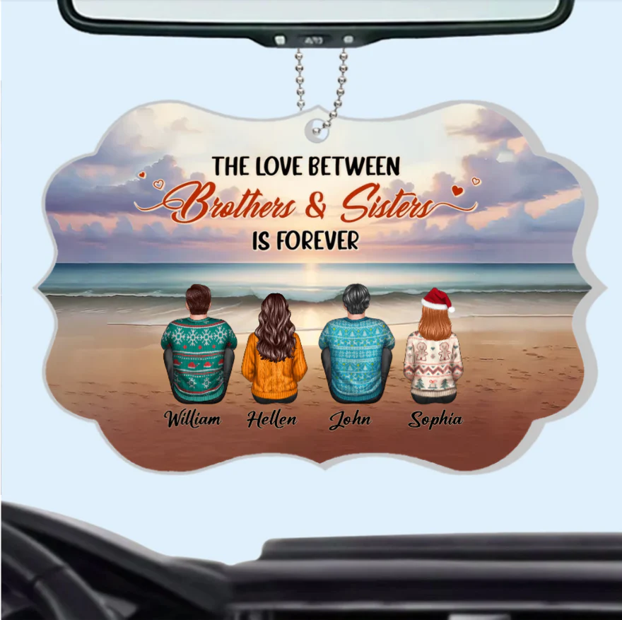 Personalized Sibling Love Acrylic Ornament - Custom Brothers & Sisters Keepsake