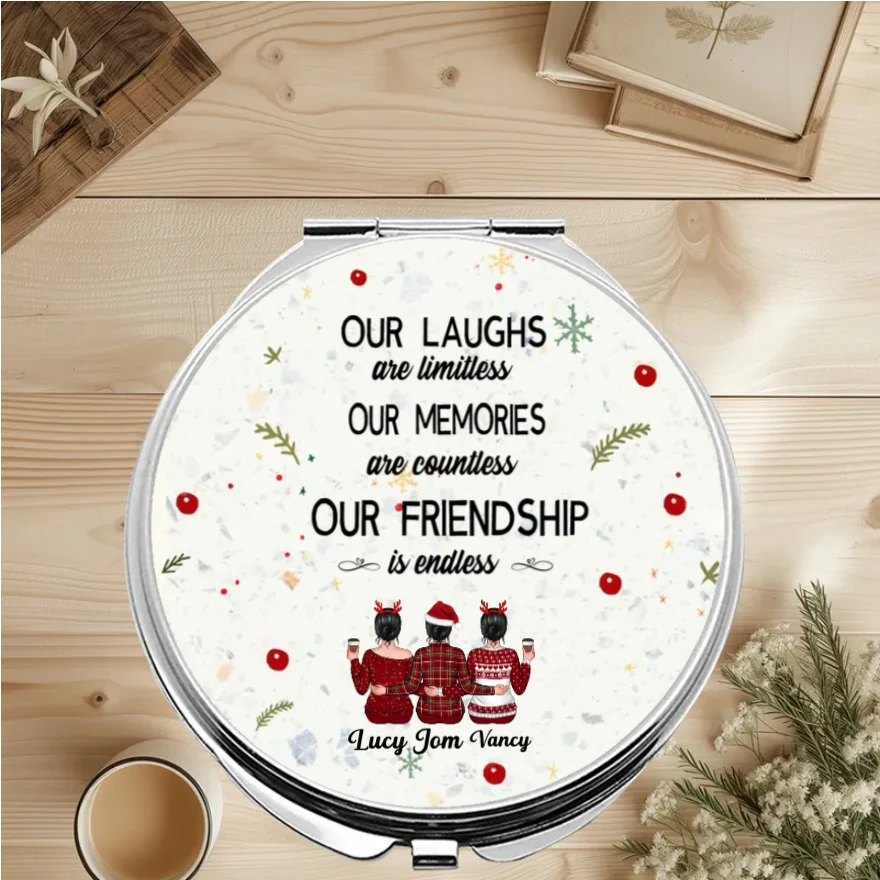 Besties - Our Laughs Are Limitless Our Memories Are Countless Our Friendship Is Endless - Personalized  Plaque, Ornament, Beauty Tools, Jewelry, Cup - Perfect Friendship Gift - Image 3