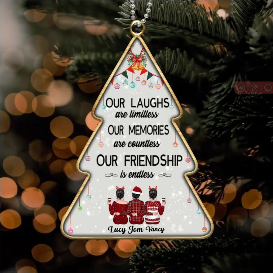 Besties - Our Laughs Are Limitless Our Memories Are Countless Our Friendship Is Endless - Personalized  Plaque, Ornament, Beauty Tools, Jewelry, Cup - Perfect Friendship Gift - Image 2