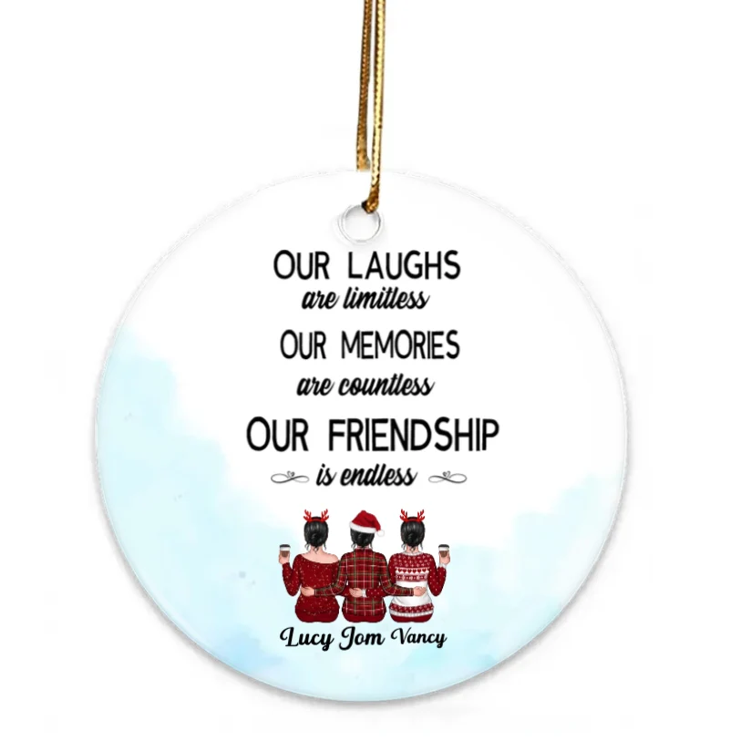 Besties - Our Laughs Are Limitless Our Memories Are Countless Our Friendship Is Endless - Personalized  Plaque, Ornament, Beauty Tools, Jewelry, Cup - Perfect Friendship Gift - Image 5