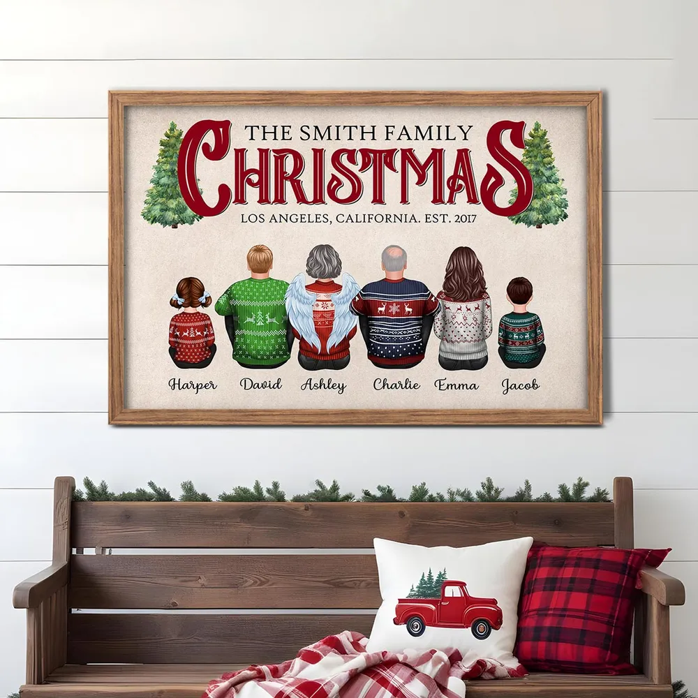 Christmas Family Sitting Together Personalized Poster, Christmas Decoration - Image 5