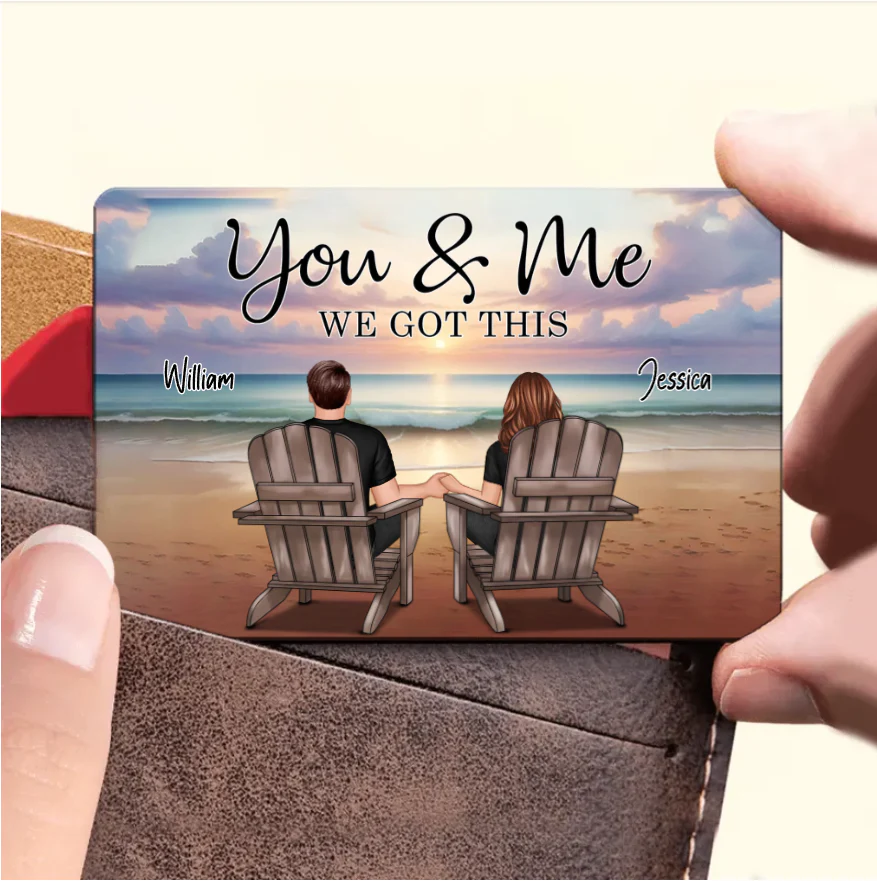 Couple Sitting Realistic Beach Landscape - Personalized Poster, Keychain, Plaque, Ornament and Pillow, Unique Gift - Image 5