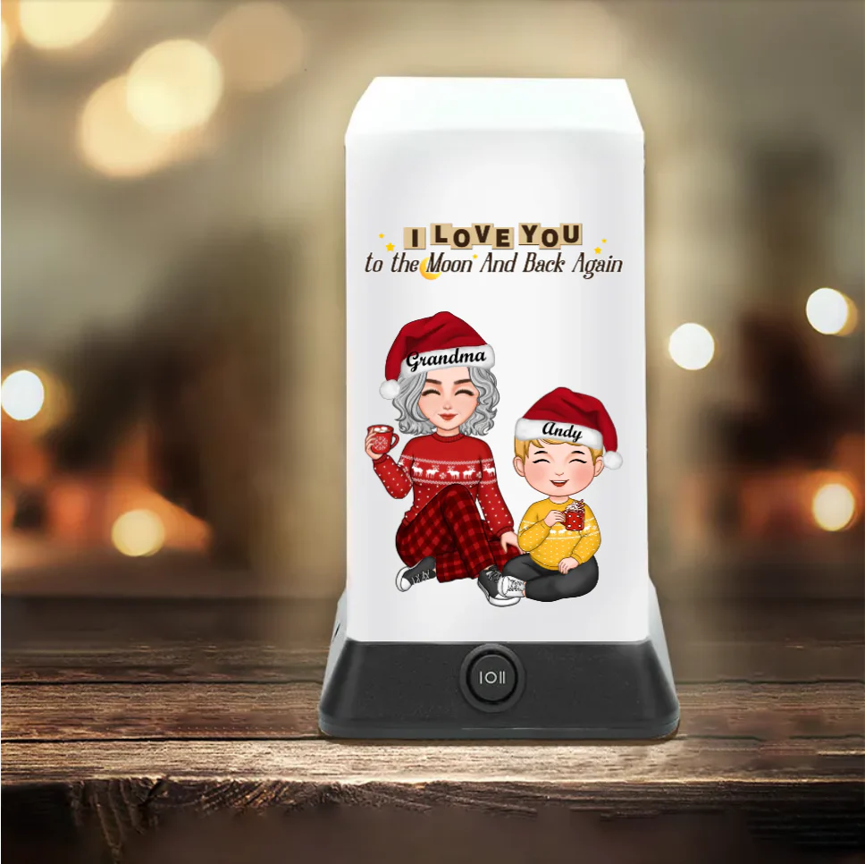 Cute Grandma Granddaughter Grandson Crossed Leg Personalized Cup or Ornament or Keychain or Plaque or Piggy Bank or Lamp or Stationery - Image 9