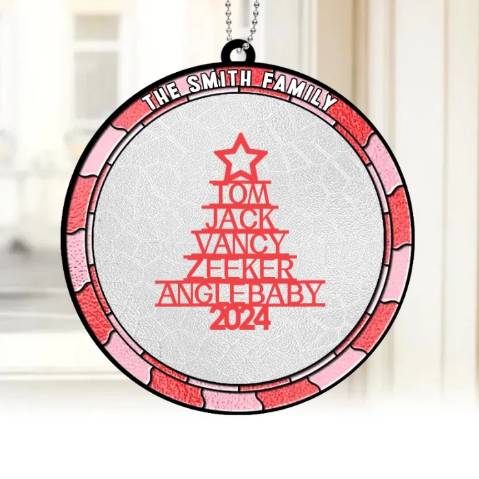 Personalized Stained Glass Ornament or Keychain - Custom Family Name Decoration - 2024 Christmas Gift - Image 4