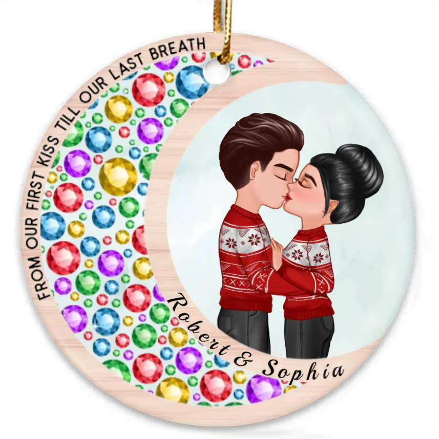 Personalized "I Love You to the Moon and Back" Ornament, Plaque, Keychain, Sign - Romantic Gift for Couples - Image 2