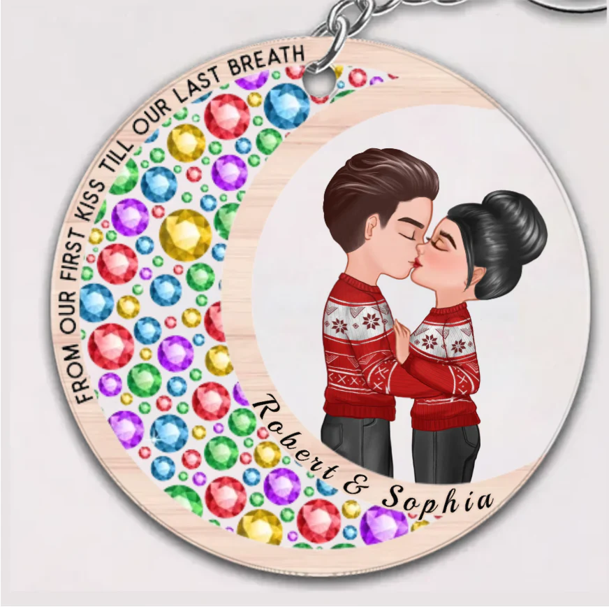 Personalized "I Love You to the Moon and Back" Ornament, Plaque, Keychain, Sign - Romantic Gift for Couples - Image 4