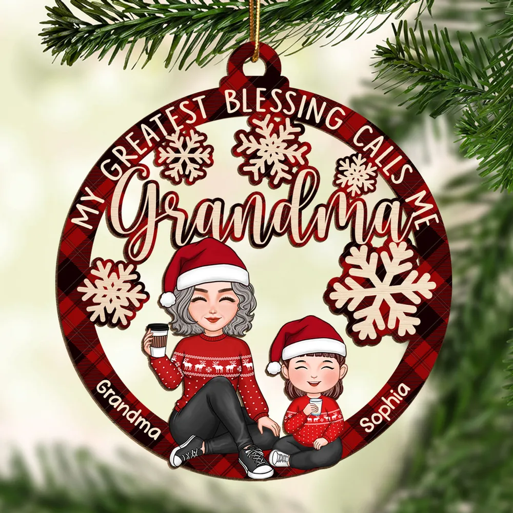 Personalized Grandma Christmas Ornament - Custom Wooden Gift Surprise - Image 2