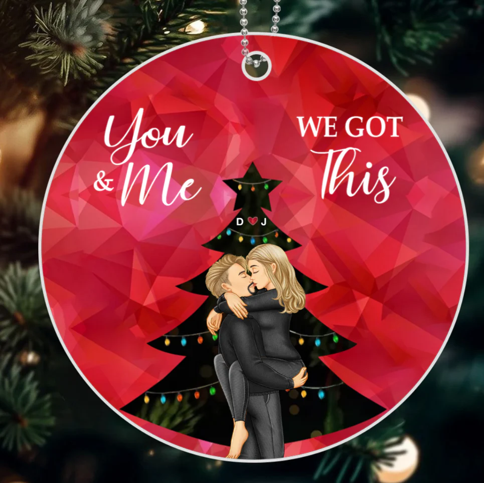 From Our First Kiss Till Our Last Breath Christmas Couple - Personalized Custom Shaped Ornament or Poster or Keychain or Plaque - Image 5