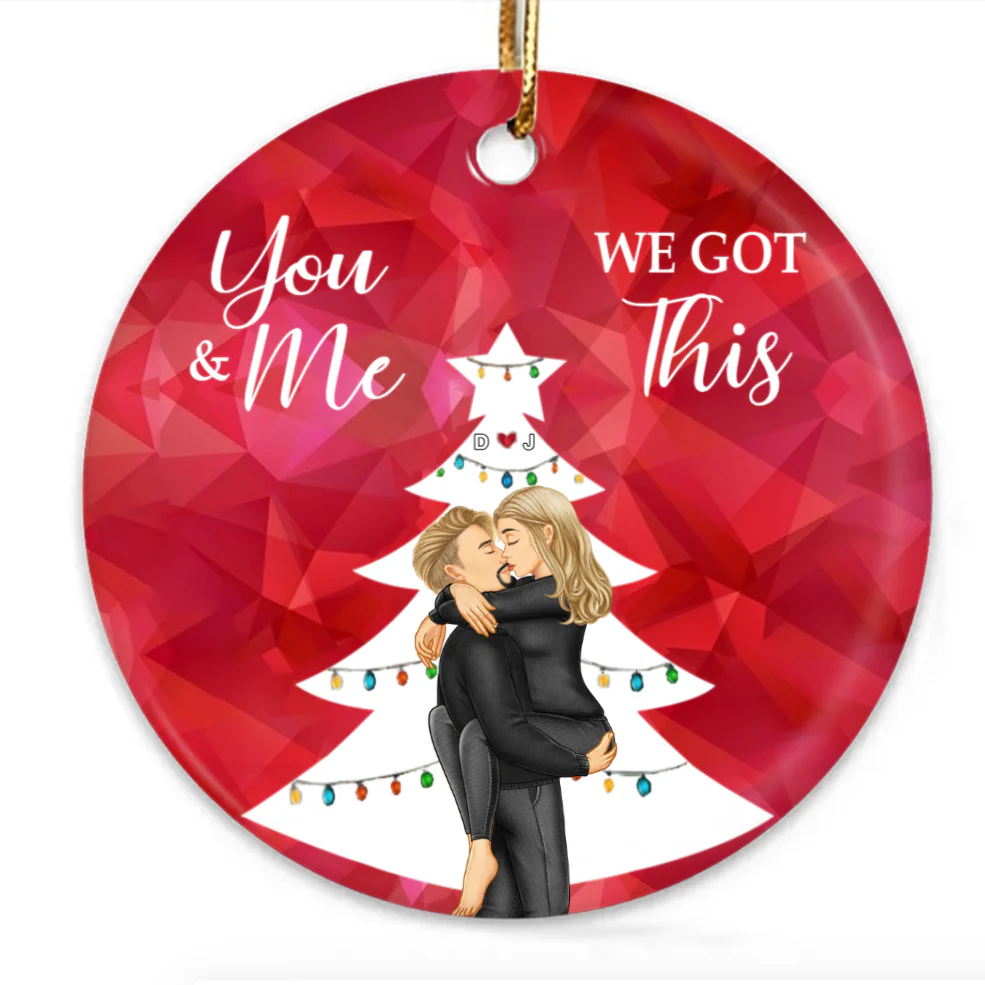 From Our First Kiss Till Our Last Breath Christmas Couple - Personalized Custom Shaped Ornament or Poster or Keychain or Plaque - Image 6