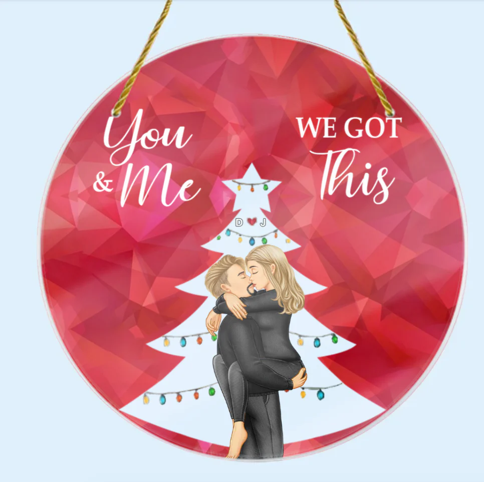 From Our First Kiss Till Our Last Breath Christmas Couple - Personalized Custom Shaped Ornament or Poster or Keychain or Plaque - Image 7