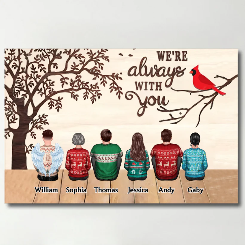 Always With You Cardinal Memorial Remembrance Keepsake Personalized Glass Ornament - Image 8