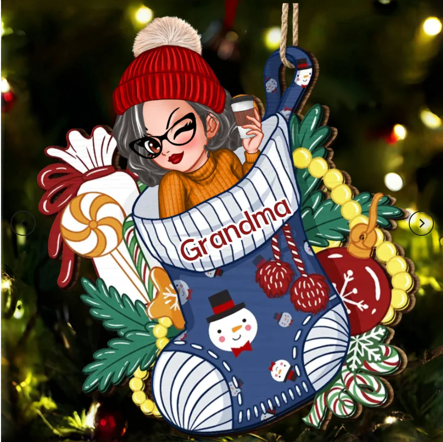 Personalized Christmas Stocking Ornament, Plaque, Keychain, Sign - Custom Gift for Kids, Christmas Tree Decoration - Image 3