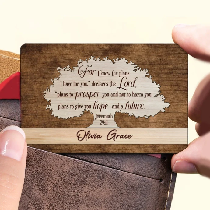 Personalized Poster, Ornament, Plaque, Keychain, Sign – "For I Know the Plans" Religious Inspirational Gift with Name Customization - Image 5