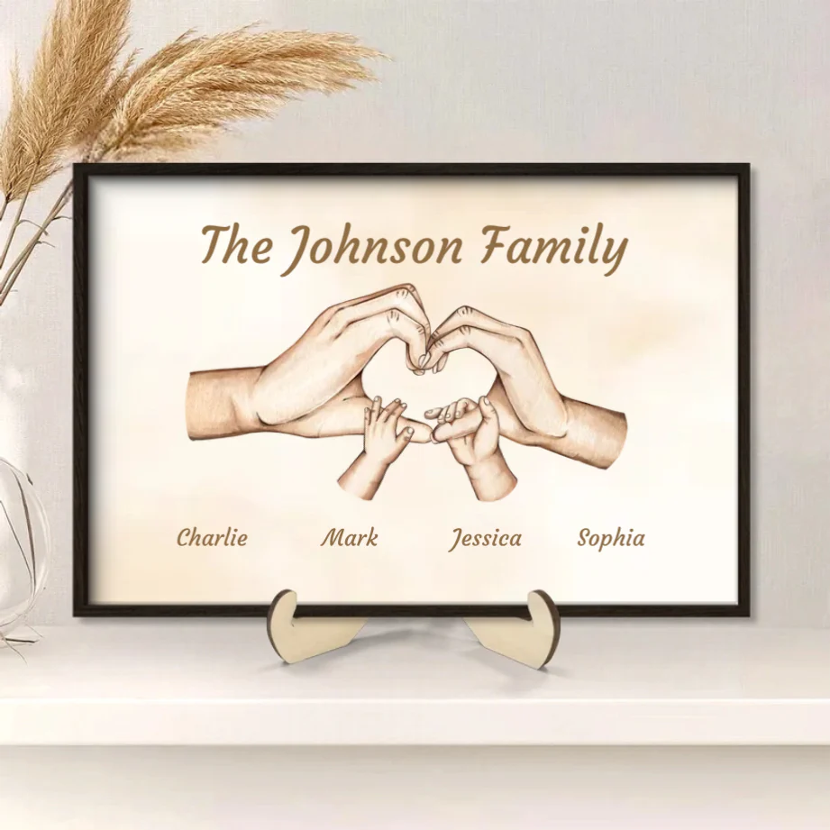 Personalized Family Hands Poster, Keychain, Plaque, Ornament, Sign - Unique Gift for Loved Ones - Image 3