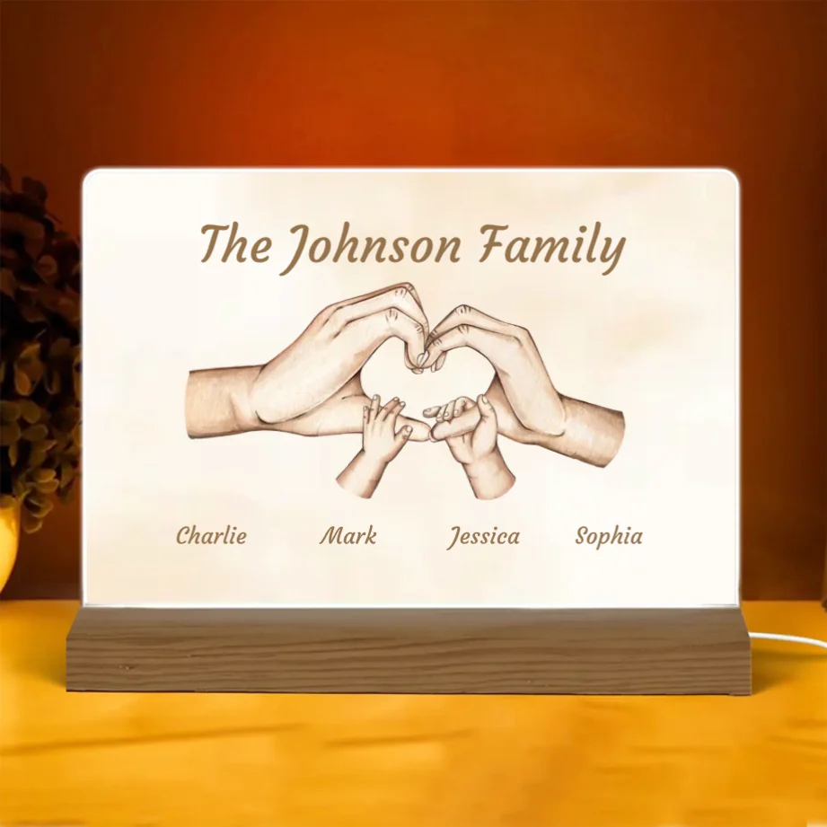 Personalized Family Hands Poster, Keychain, Plaque, Ornament, Sign - Unique Gift for Loved Ones - Image 4