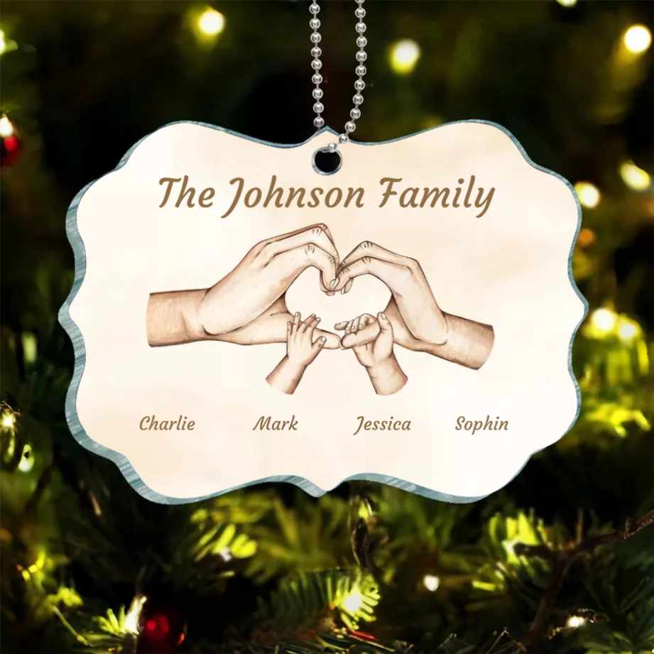 Personalized Family Hands Poster, Keychain, Plaque, Ornament, Sign - Unique Gift for Loved Ones - Image 5
