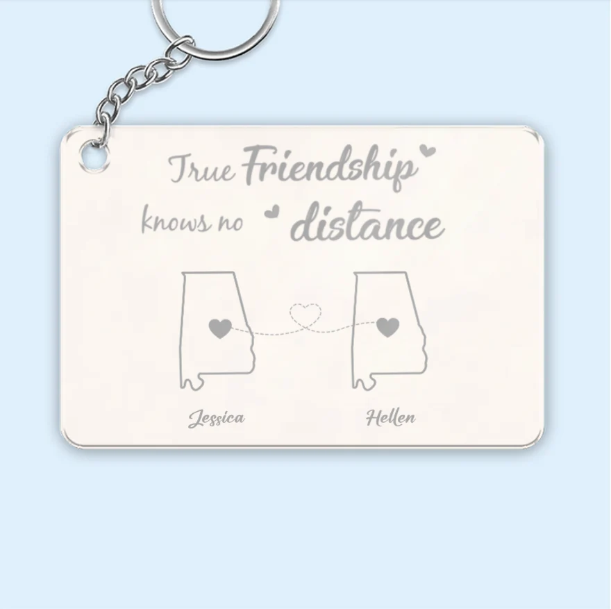 Personalized Friendship Ornament or Cup or Poster or Keychain or Plaque - True Friendship Knows No Distance-Distance Friends - Image 6