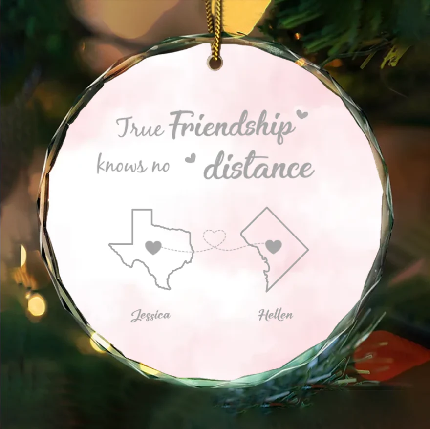 Personalized Friendship Ornament or Cup or Poster or Keychain or Plaque - True Friendship Knows No Distance-Distance Friends - Image 2