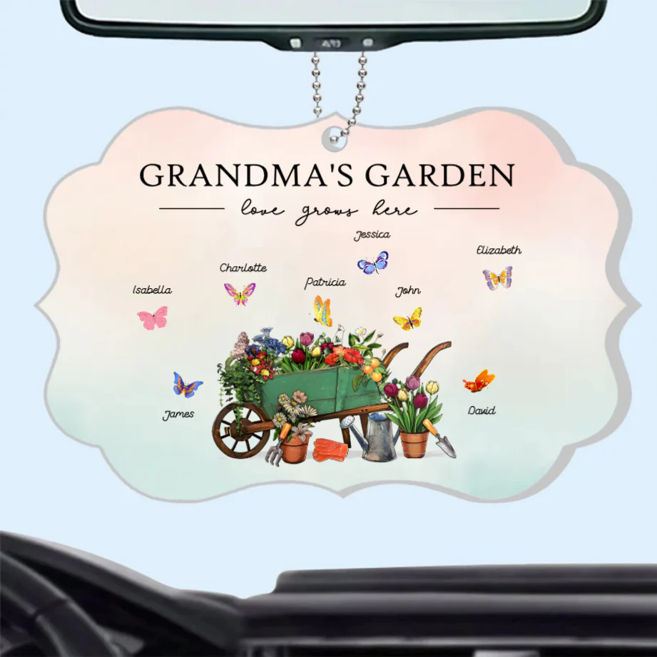 Personalized "Grandma's Garden" Poster, Keychain, Plaque, Ornament, Pillow, Wallet Card, Cup, and Sign - A Perfect Gift for Family Love and Cherished Memories - Image 2
