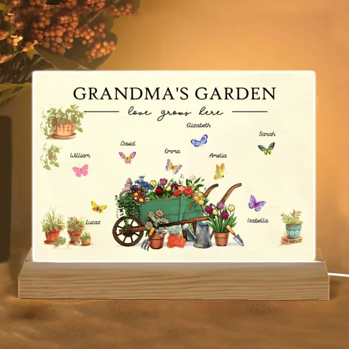Personalized "Grandma's Garden" Poster, Keychain, Plaque, Ornament, Pillow, Wallet Card, Cup, and Sign - A Perfect Gift for Family Love and Cherished Memories - Image 4
