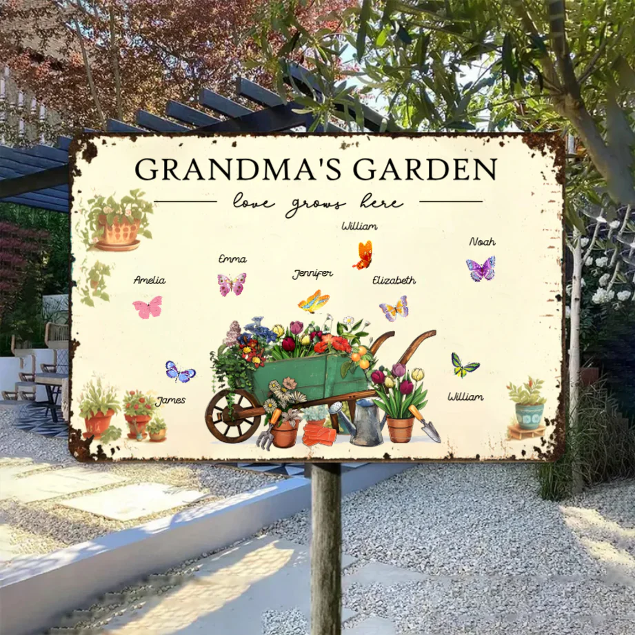 Personalized "Grandma's Garden" Poster, Keychain, Plaque, Ornament, Pillow, Wallet Card, Cup, and Sign - A Perfect Gift for Family Love and Cherished Memories - Image 6