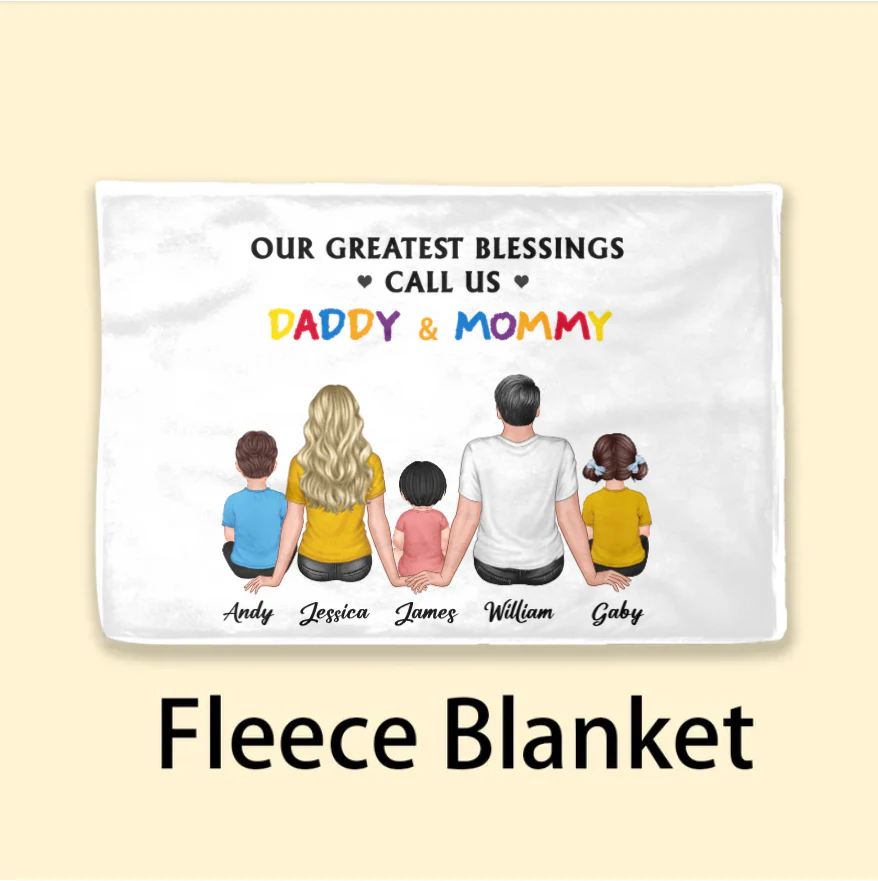 Personalized Family Poster, Ornament, Plaque, Keychain, and Sign - "Our Greatest Blessings Call Us Daddy & Mommy" - Image 5