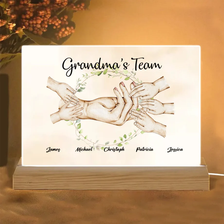 Grandma’s Team Personalized Poster, Keychain, Plaque, Ornament, Pillow, Wallet Card, Cup, Sign - Custom Gift for Grandchildren and Family Memories - Image 2