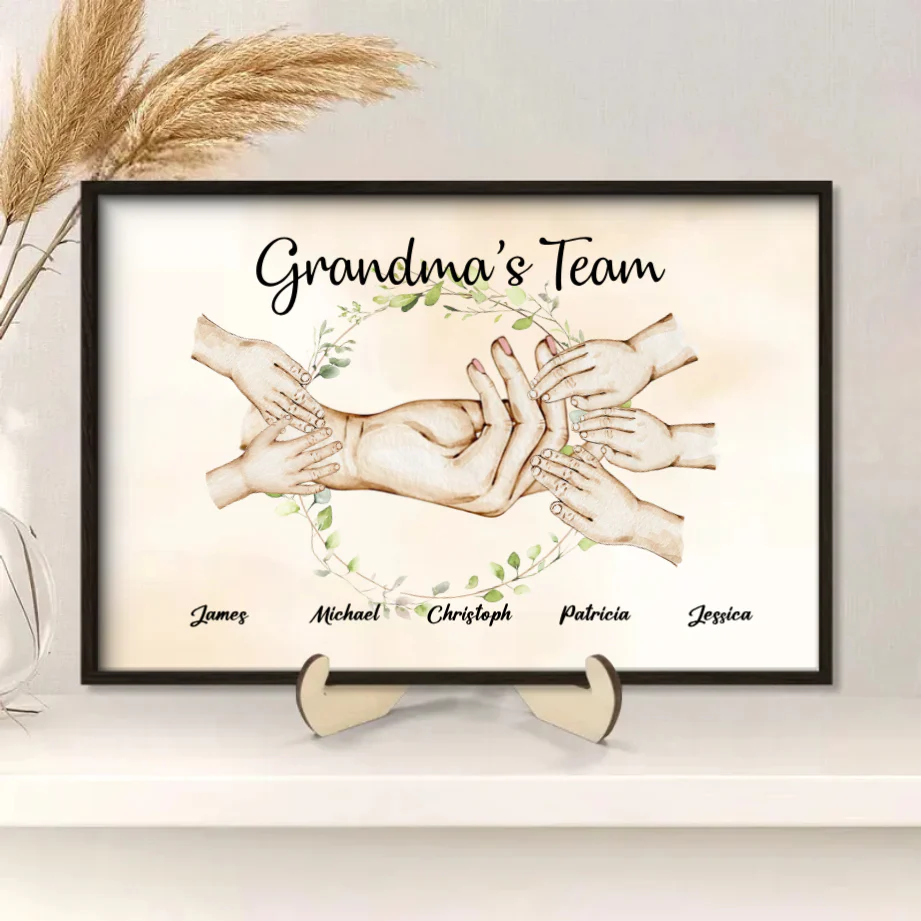 Grandma’s Team Personalized Poster, Keychain, Plaque, Ornament, Pillow, Wallet Card, Cup, Sign - Custom Gift for Grandchildren and Family Memories - Image 6