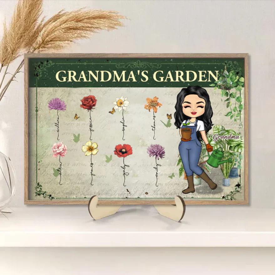 Grandma's Custom Garden: Personalized Grandchildren Flower Art Poster, Canvas, Ornament, and Metal Sign – Perfect for Home Decor or Gift - Image 3