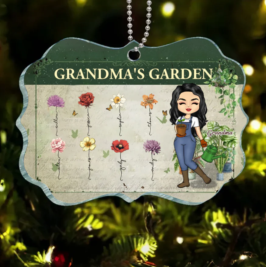 Grandma's Custom Garden: Personalized Grandchildren Flower Art Poster, Canvas, Ornament, and Metal Sign – Perfect for Home Decor or Gift - Image 4