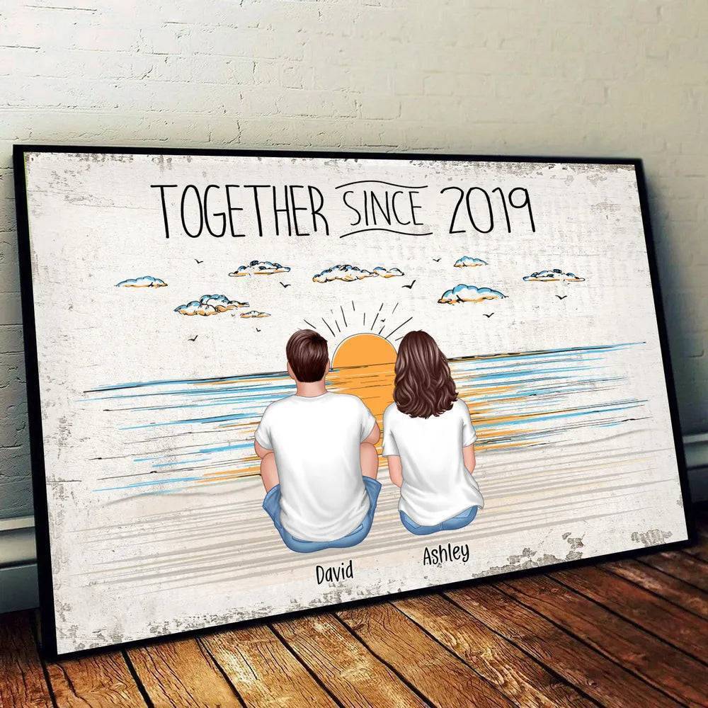 You Me And The Dogs Beach Outline Personalized Ornament or Poster or Canvas or Plaque or Pillow - Image 10