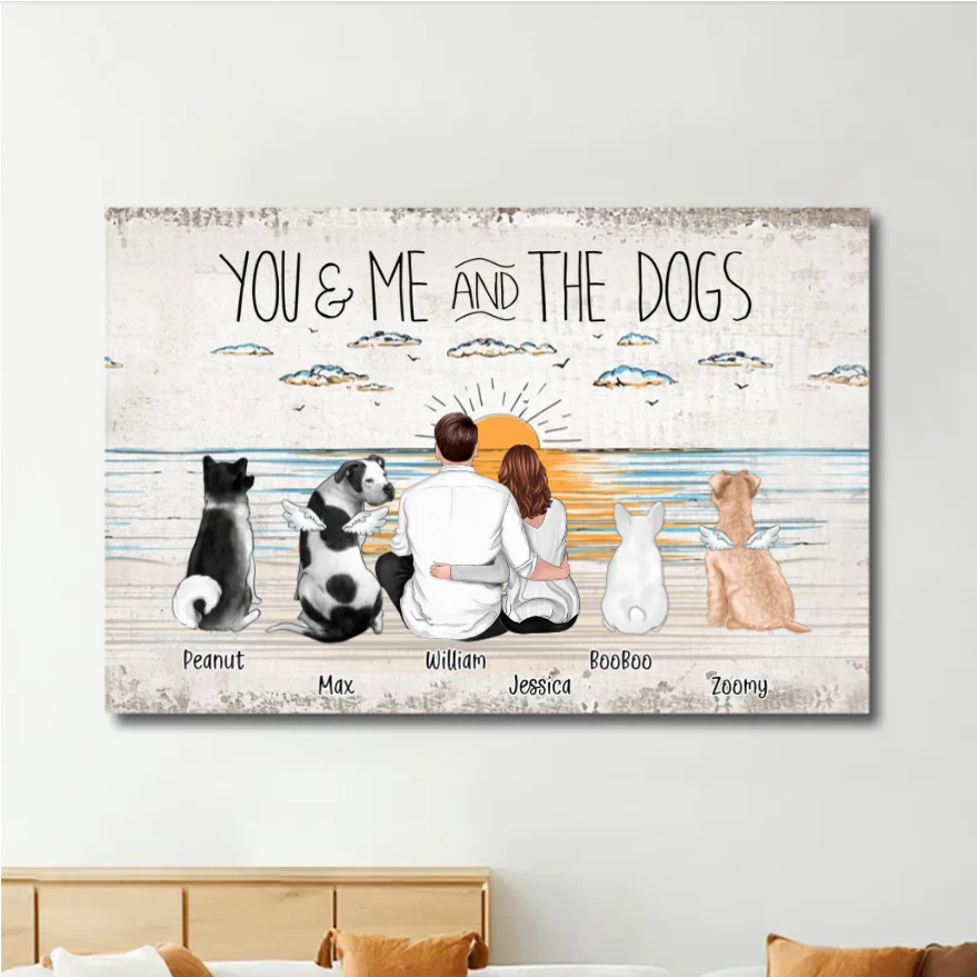 Personalized Poster, Ornament, Plaque, Keychain, Sign - "You & Me and the Dogs" Custom Gift for Dog Lovers