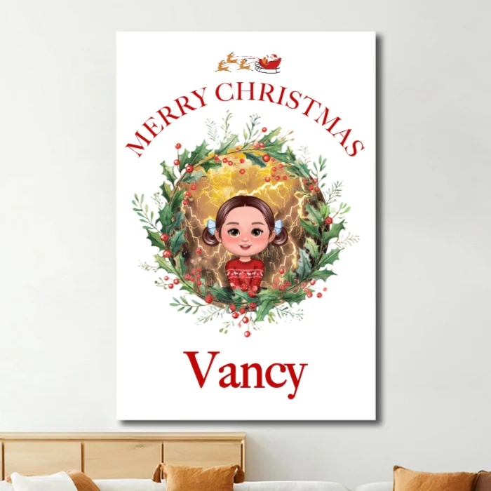 Personalized Merry Christmas Bag, Poster, Plaque, Keychain, Blanket - Custom Holiday Gift for Kids - Image 3