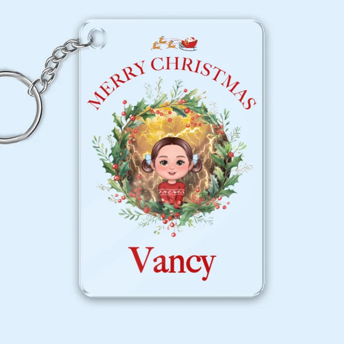 Personalized Merry Christmas Bag, Poster, Plaque, Keychain, Blanket - Custom Holiday Gift for Kids - Image 4
