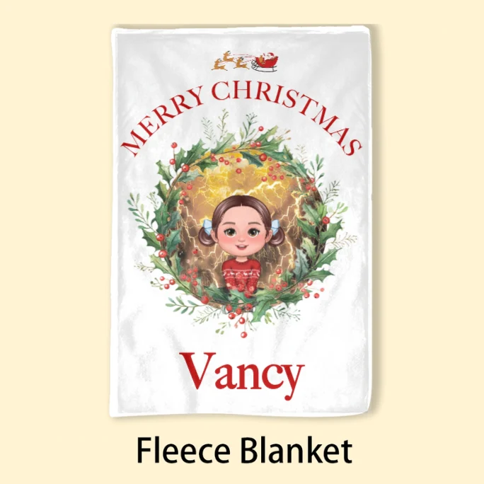 Personalized Merry Christmas Bag, Poster, Plaque, Keychain, Blanket - Custom Holiday Gift for Kids - Image 5