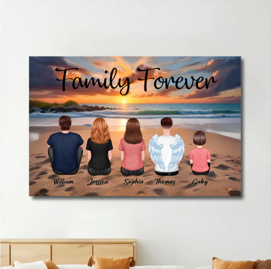 Personalized Family Forever Poster or Canvas, Keychain, Plaque, Car Hanger, Wallet Card - Perfect Gift for Siblings, Memorial Keepsake