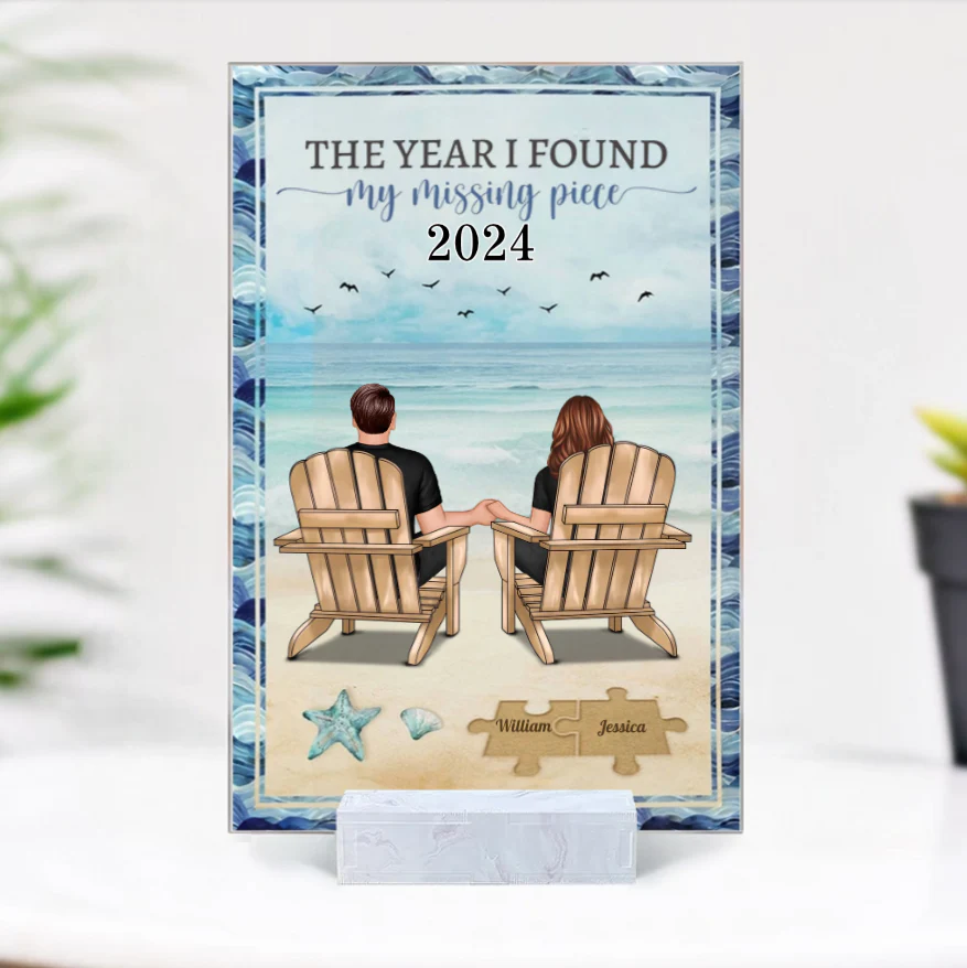 The Year I Found My Missing Piece Couple Gift - Personalized Blanket or Poster or Keychain or Plaque - Image 3