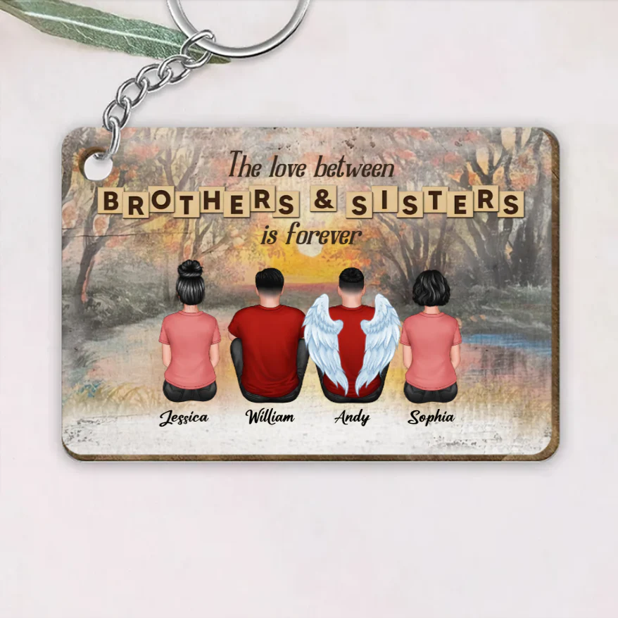 Personalized Brothers & Sisters Forever Poster or Canvas, Keychain, Plaque, Ornament, Wallet Card - Perfect Gift for Siblings, Memorial Keepsake - Image 2