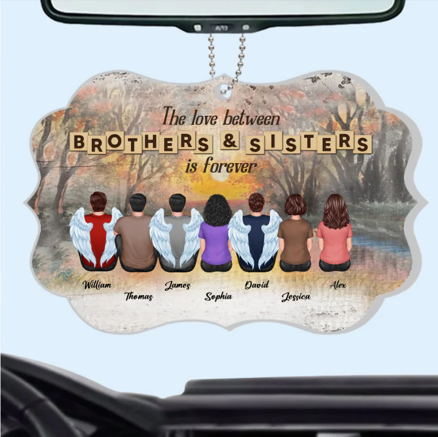 Personalized Brothers & Sisters Forever Keychian, Ornament, Poster or Canvas, Plaque, Wallet Card - Perfect Gift for Siblings, Memorial Keepsake - Image 2