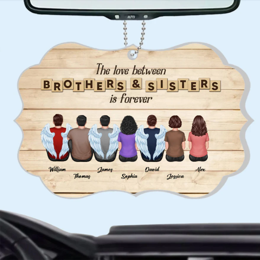 Personalized Brothers & Sisters Forever Cup, Keychian, Ornament, Poster or Canvas, Plaque, Wallet Card - Perfect Gift for Siblings, Memorial Keepsake - Image 5