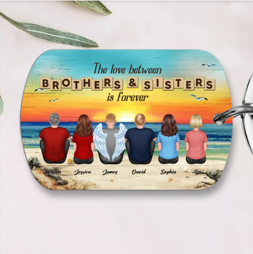 Personalized Brothers & Sisters Forever Keychian, Cup, Ornament, Poster or Canvas, Plaque, Wallet Card - Perfect Gift for Siblings, Memorial Keepsake - Image 2