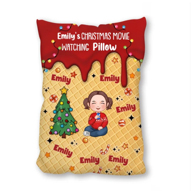 Personalized Christmas Movie Watching Blanket - Cozy Fleece Blanket with Custom Name - Ideal Gift for Holiday Movie Nights - Image 2