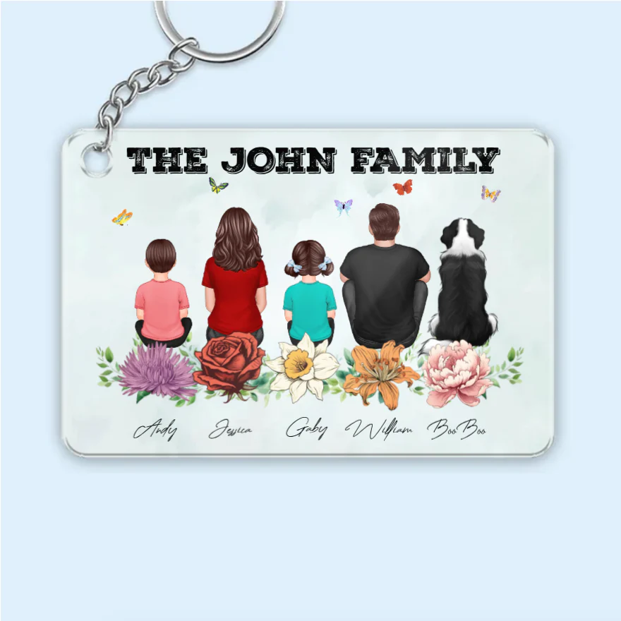 Family Floral Personalized Poster, Plaque, Keychain, Ornament, or Sign – Custom Gift for Cherished Family Memories - Image 4