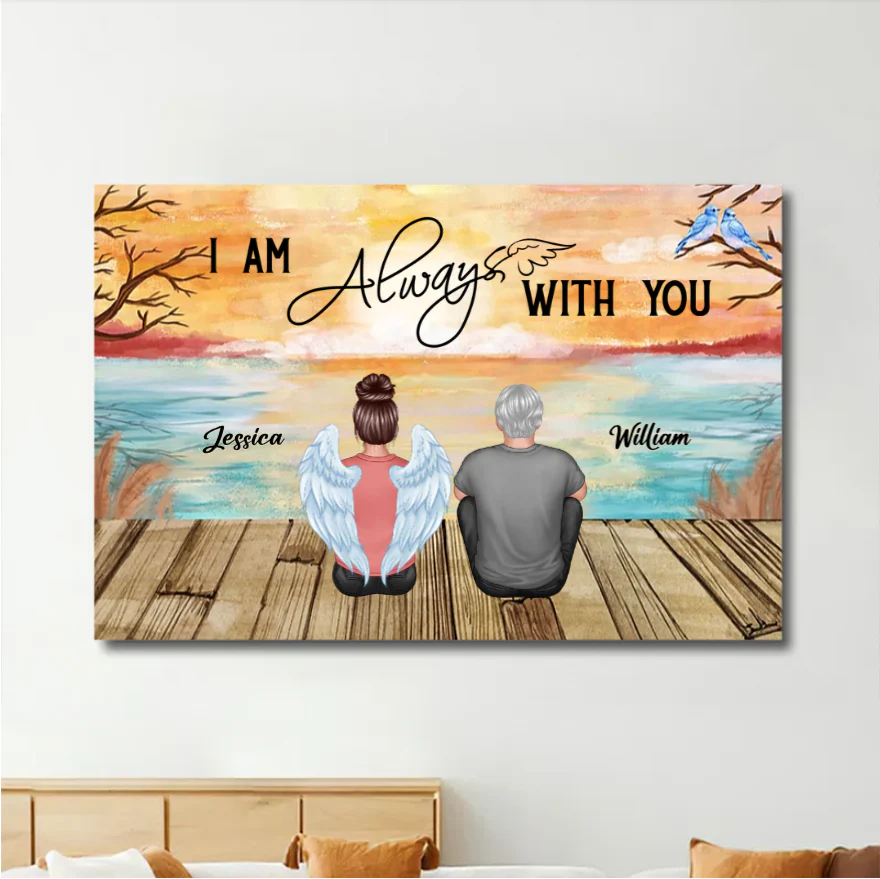 Personalized We're Always With You Blanket, Plaque, Keychain, Poster or Canvas, Ornament and Wallet Card - Unique Memorial Gift for Loved Ones - Image 2