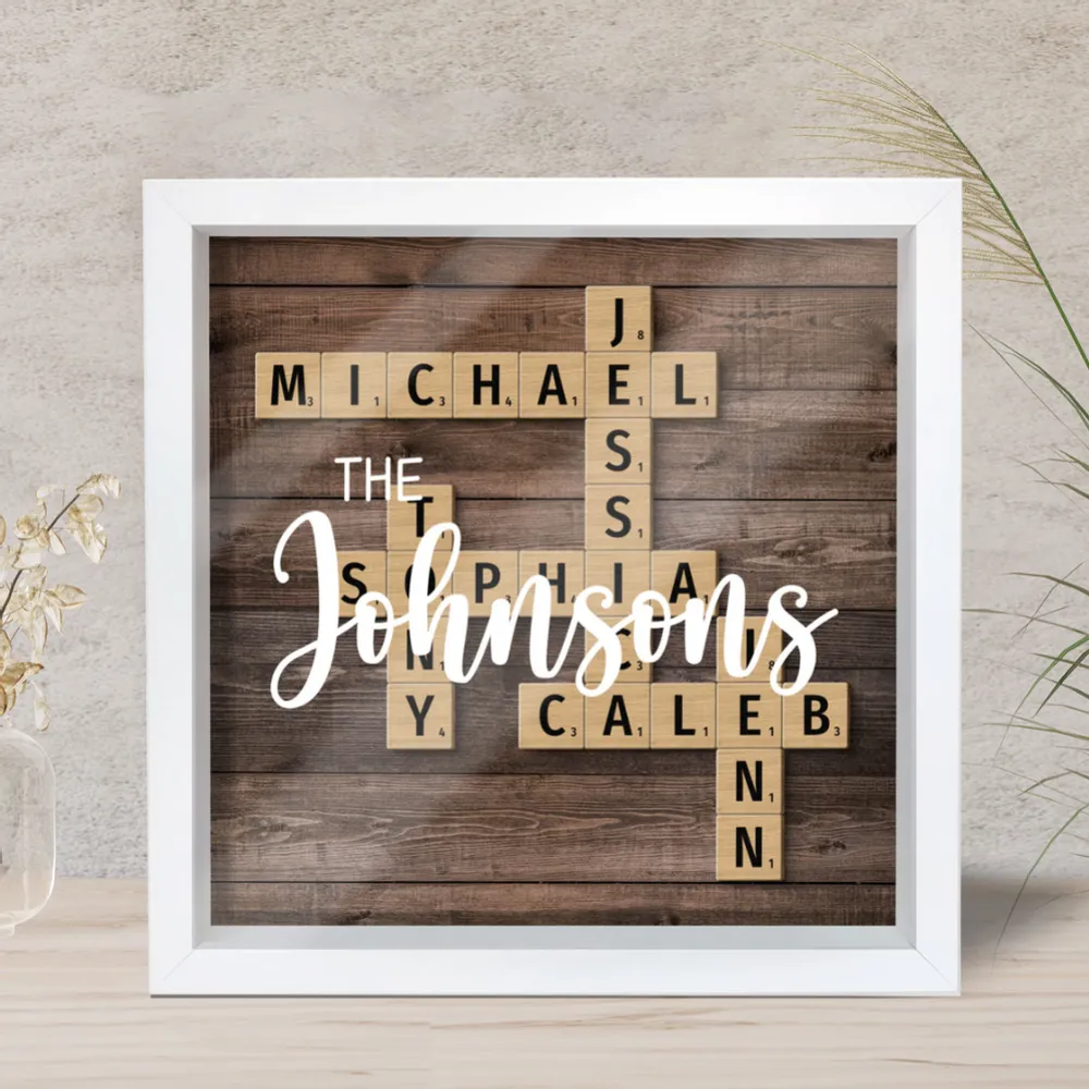 Family Keepsake Crossword Puzzle Art Created In A Moment Treasured Forever Personalized Shadow Box - Image 6
