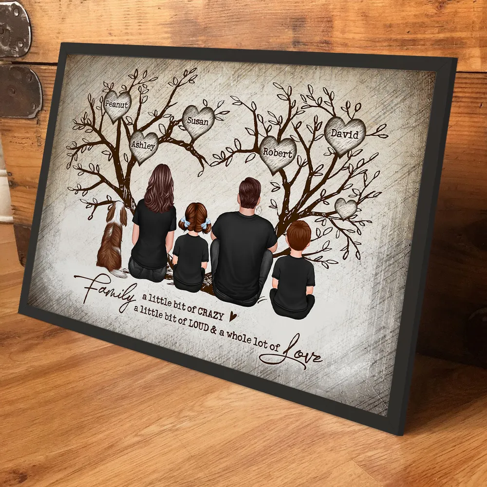 Personalized Family Heart Tree Poster or Canvas Wall Art with Names, Custom Home Decoration, Housewarming Wedding Gift - Image 4