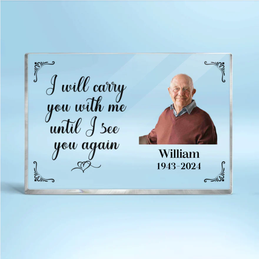 Metal Wallet Card - I Will Carry You With Me Until I See You Again - Memorial Gift From Photo - Image 10