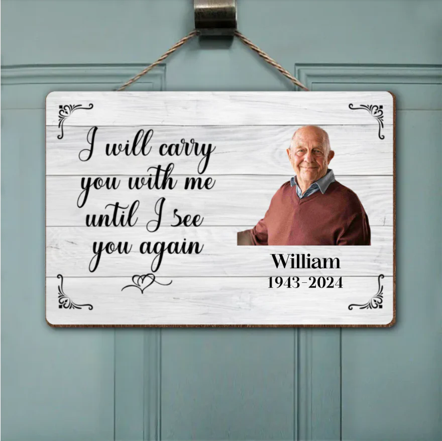 Metal Wallet Card - I Will Carry You With Me Until I See You Again - Memorial Gift From Photo - Image 8